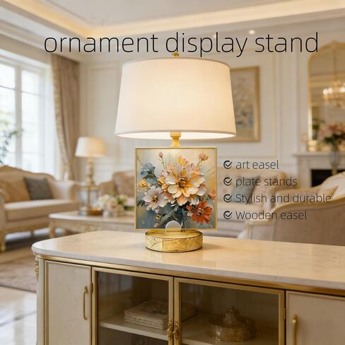 4 Pcs Premium Wood Adjustable Stained Glass Display Stands Tabletop Easels, Upright Book Display Holder for Tile, Photo Album, CD, Magazine, Postcard, Picture, Plate, Artworks, Phone, Photos, Décor(circles) in Saudi Arabia