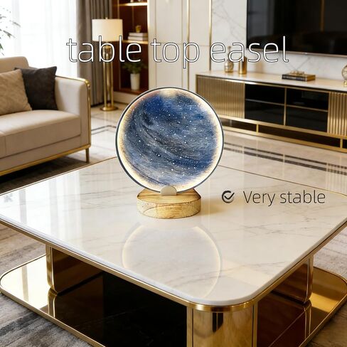 4 Pcs Premium Wood Adjustable Stained Glass Display Stands Tabletop Easels, Upright Book Display Holder for Tile, Photo Album, CD, Magazine, Postcard, Picture, Plate, Artworks, Phone, Photos, Décor(circles) in Saudi Arabia