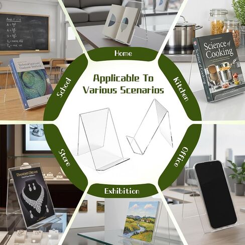 12 Pack Acrylic Book Display Holder, 4x5 Inch Clear Acrylic Book Stand, Books Display Easel for Displaying Books, Tablet Holder, Pictures, Notebooks, Music Sheets, Artworks, CDs in Saudi Arabia