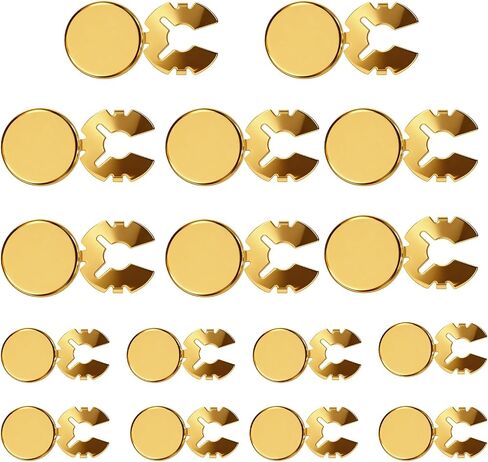 16Pcs Gold Button Covers Brass Button Cover Cufflinks,2 Sizes Buttons Covers for Men and Women, Elegant Accessories for Formal Shirts in Saudi Arabia