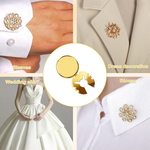 16Pcs Gold Button Covers Brass Button Cover Cufflinks,2 Sizes Buttons Covers for Men and Women, Elegant Accessories for Formal Shirts in Saudi Arabia