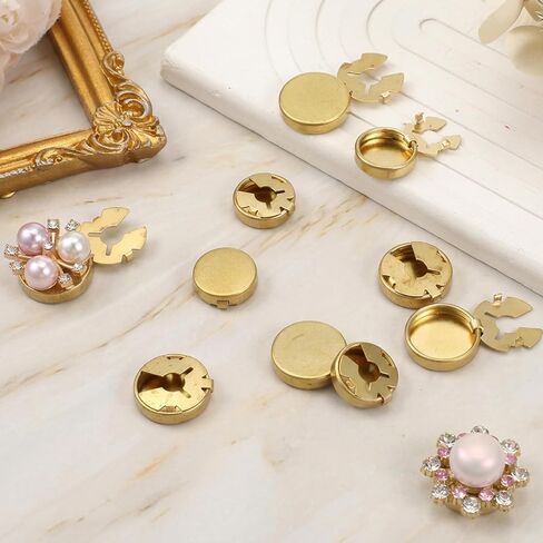 16Pcs Gold Button Covers Brass Button Cover Cufflinks,2 Sizes Buttons Covers for Men and Women, Elegant Accessories for Formal Shirts in Saudi Arabia