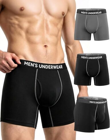 Incontinence Underwear for Men, Mens Incontinence Underwear Washable Leak Proof Boxer Briefs, Washable Reusable Bladder Control Protective Underwear for Bladder Leaks, Fly Opening, 3 Pack (X-Large) in Saudi Arabia