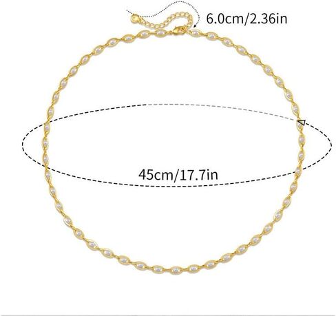 Gold Pearl Necklace for Women, 18K Gold Plated Dainty Pearls Beaded Chain Necklace Jewelry Gifts for Women in Saudi Arabia