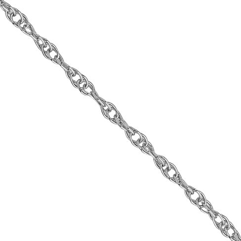 IceCarats 14K Solid White Gold 0.95mm Dainty Cable Rope Chain Necklace Polished in Kuwait