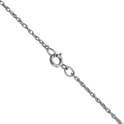 IceCarats 14K Solid White Gold 0.95mm Dainty Cable Rope Chain Necklace Polished in Kuwait