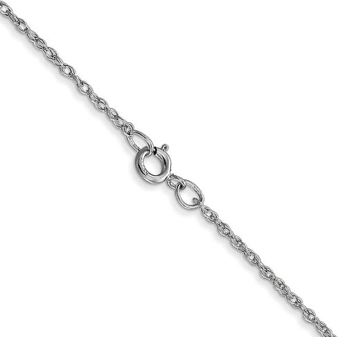 IceCarats 14K Solid White Gold 0.95mm Dainty Cable Rope Chain Necklace Polished in Kuwait