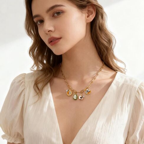 Paperclip Chain Necklace for Women, Adjustable Non‑Tarnish 14K Gold Plated Link Chain, Hypoallergenic Paper Clip Necklace for Layering in Saudi Arabia