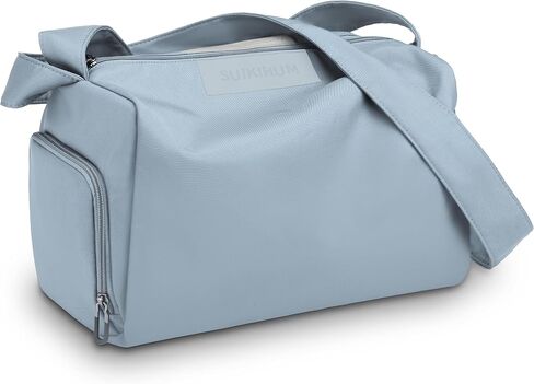 Small Gym Bag for Women 14 Inch Crossbody Sling Duffel with Shoe Compartment & Wet/Dry Pocket, Water-Resistant Personal Item Travel Bag for Weekender Dance Yoga, Dusty Blue in Kuwait