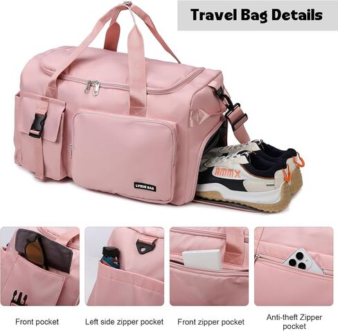 Eslcorri Travel & Fitness Set: Duffle Bag Backpack with Shoe Compartment + Wet Pocket & Lightweight 3-Zipper Nylon Crossbody Bag- Blue Duffel in Saudi Arabia