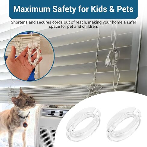 5 Pack Blind Cord Holder,Childproof & Pet-Friendly Blind Cord Organizer, Transparent Window Blind Cord Winder, No-Drill & Wall-Safe Design for Window Blind in Saudi Arabia