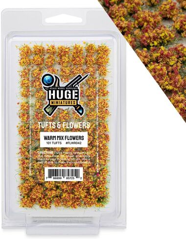 Flower Tufts, Warm Mix Static Grass Shrubs for Diorama and Model Bases by Huge Minis - 101 Self-Adhesive Flower Tufts in Kuwait