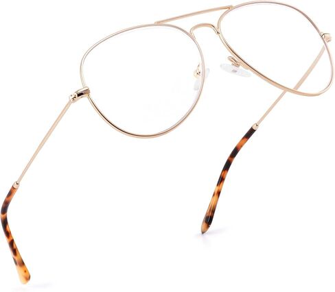 Oversized Aviator Reading Glasses Women Men +1.5 - Blue Light Lenses, Metal Frame,UV400 - Eyeglasses with Clear Vision in Saudi Arabia
