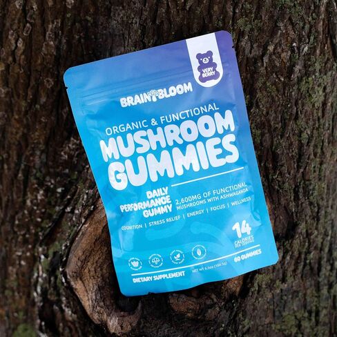 Mushroom Gummies for Focus & Energy – Lion’s Mane, Reishi, Chaga & Cordyceps + Ashwagandha – 2600mg 10:1 Extract – Fruiting Body – Daily Performance Supplement – 60 Count in Kuwait