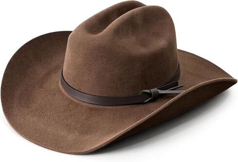 SeptCity 100% Wool Cowboy Hat for Women, Brown Premium Felt Western Hat with Wide Brim, Adjustable Sombrero Vaquero for Country Concerts, Festivals & Outdoor in Saudi Arabia