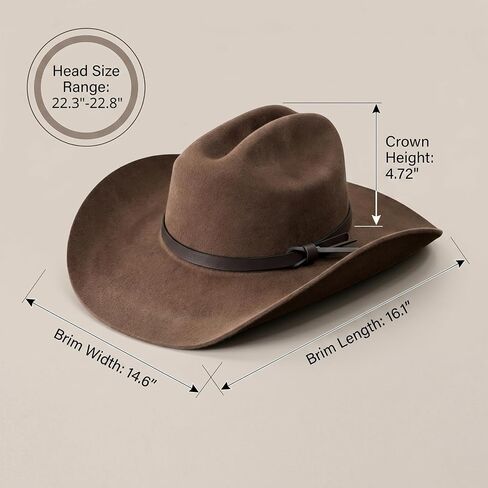 SeptCity 100% Wool Cowboy Hat for Women, Brown Premium Felt Western Hat with Wide Brim, Adjustable Sombrero Vaquero for Country Concerts, Festivals & Outdoor in Saudi Arabia
