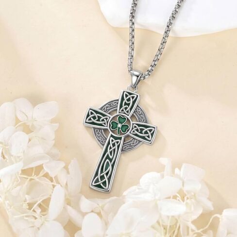 شجرة الحياة/البرسيم/سلتيك الصليب قلادة Claddagh الثالوث عقدة قلادة مجوهرات الدينية هدية للنساء الرجال in Kuwait