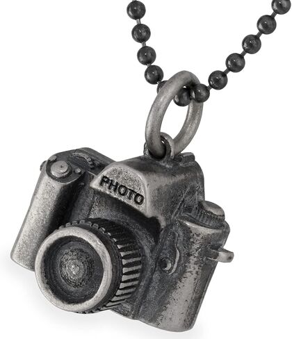 Men's Oxidized Sterling Silver Camera Pendant Capturing Life's Moments - Perfect Vintage Photography Symbol for Creative Souls and Visual Storytellers on Eco Leather Cord - Handmade by Emmanuela in Kuwait