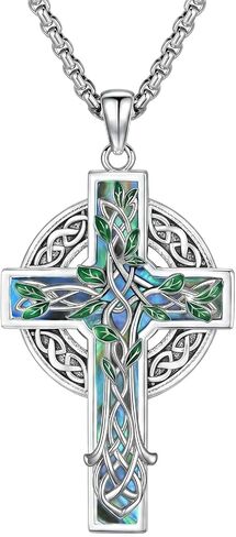 شجرة الحياة/البرسيم/سلتيك الصليب قلادة Claddagh الثالوث عقدة قلادة مجوهرات الدينية هدية للنساء الرجال in Kuwait