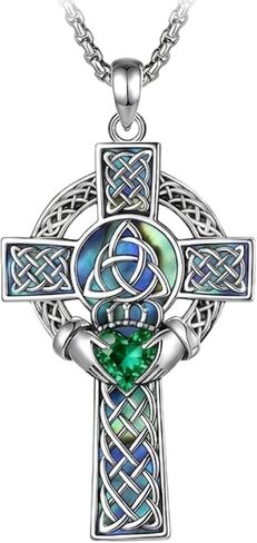 شجرة الحياة/البرسيم/سلتيك الصليب قلادة Claddagh الثالوث عقدة قلادة مجوهرات الدينية هدية للنساء الرجال in Kuwait