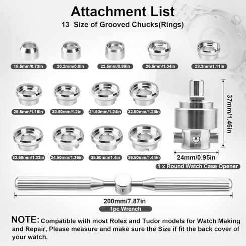 Watch Case Back Removal Tool, 5537 Watch Case Opener Dies Set, Professional Hand Held Repair Tool Kit with 13 Dies for Making Battery Replacement and Repair Watchmaker(18.5-36.5mm) in Saudi Arabia