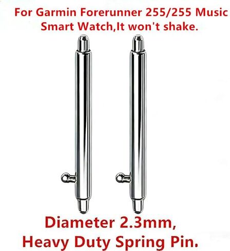 2.3mm Diameter Heavy Duty Stainless Steel Watch Band Pins for Garmin Forerunner 255,255 Music Smart Watch Quick Release Spring Bars(2 Pcs Spring pins)-22mm in Saudi Arabia