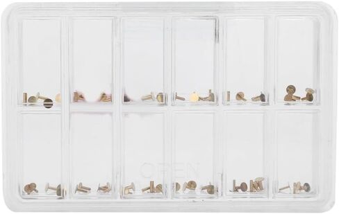 60 Pcs Copper Watch Dial Feet Professional Repair Parts for Wristwatch with Storage Organizer Box in Kuwait