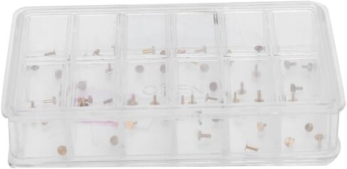 60 Pcs Copper Watch Dial Feet Professional Repair Parts for Wristwatch with Storage Organizer Box in Kuwait