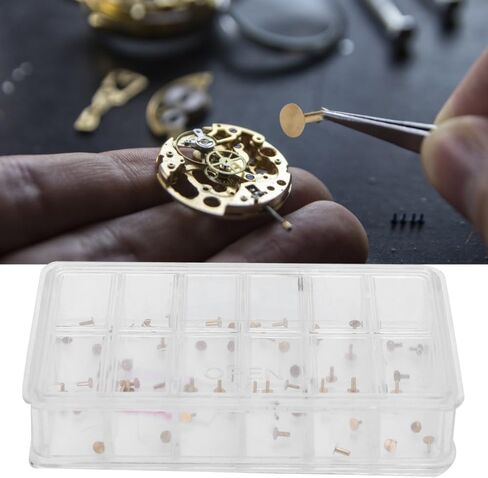 60 Pcs Copper Watch Dial Feet Professional Repair Parts for Wristwatch with Storage Organizer Box in Kuwait