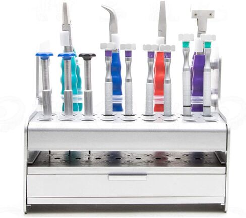 ZJchao Watch Repair Tool Holder Watch Tools Organizer Watchmaker Rack with Drawer Multi Purpose Storage for Watch Repairing Professionals Smooth Surface Durable Material in Saudi Arabia