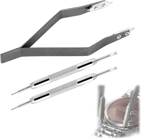 3 Pcs Watch Spring Bar Tool Set, Including Spring Bar Tweezers and Watch Band Tool, Watch Repair Kit for Band Adjustment and Link Removal, Suitable for Professional and Hobbyist in Saudi Arabia