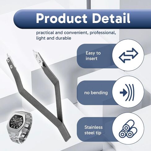 3 Pcs Watch Spring Bar Tool Set, Including Spring Bar Tweezers and Watch Band Tool, Watch Repair Kit for Band Adjustment and Link Removal, Suitable for Professional and Hobbyist in Saudi Arabia