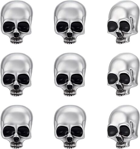 UNICRAFTALE 10 Pcs Gothic Skull Lapel Pin Punk Skeleton Brooch Skull Antique Silver Alloy Skeleton Brooch Set With Needle Lock Backs For Backpack Jacket Shawl DIY Costume Accessories in Kuwait