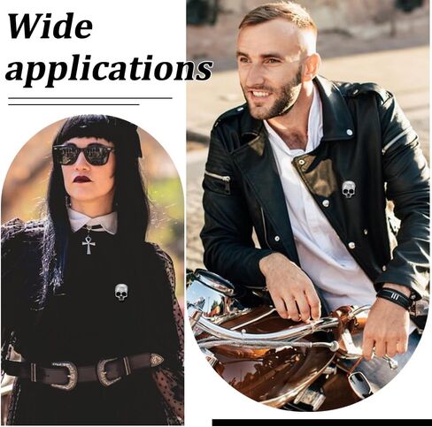 UNICRAFTALE 10 Pcs Gothic Skull Lapel Pin Punk Skeleton Brooch Skull Antique Silver Alloy Skeleton Brooch Set With Needle Lock Backs For Backpack Jacket Shawl DIY Costume Accessories in Kuwait