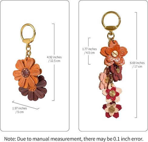 Leather Flower Bag Charm Set for Women, PCS Handmade Vegetable-Tanned Leather Purse Charms, Cute Daisy Purse Charm, Aesthetic Bag Accessories for Handbags Backpacks and Keys in Kuwait