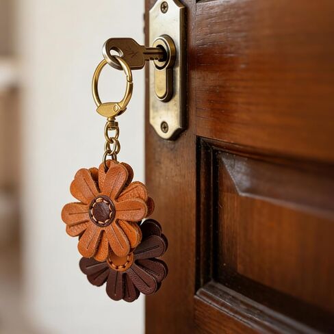 Leather Flower Bag Charm Set for Women, PCS Handmade Vegetable-Tanned Leather Purse Charms, Cute Daisy Purse Charm, Aesthetic Bag Accessories for Handbags Backpacks and Keys in Kuwait