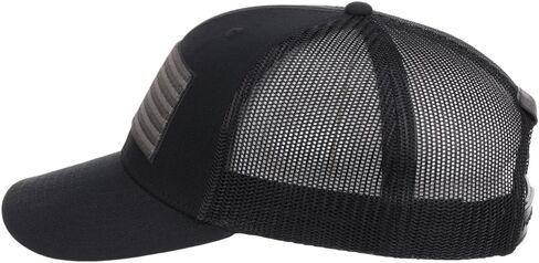 Local Crowns USA Flag Patch Tonal Trucker Adjustable Snapback Cap (Black, One Size) in Saudi Arabia