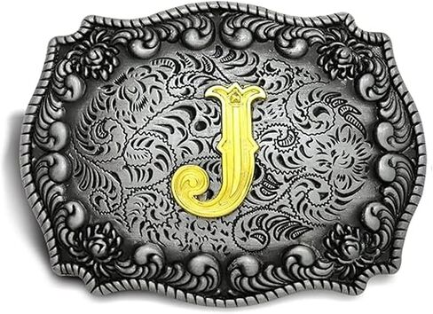 Western Belt Buckle Cowboy Rodeo Large Belt Buckles with Initial Letter ABCDEFG to Z for Men Women in Kuwait