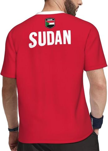Sudan Flag T-Shirt Jerseys for Running Soccer Fans Tennis Fitness Sports Gradual Color Shirts in Saudi Arabia
