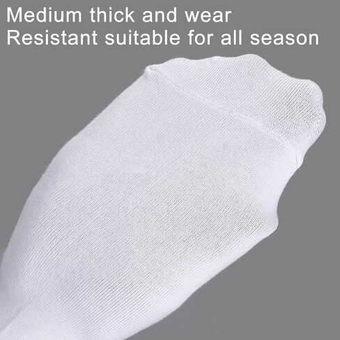 3 pairs of black and white socks, men's and women's mid-calf socks solid color combed cotton US size 6-11 in Saudi Arabia