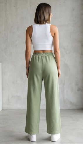 AFC Women's Wide Leg Sweatpants 6 Colors Sm-2x Ultra Soft & Comfy Cotton Blend in Saudi Arabia