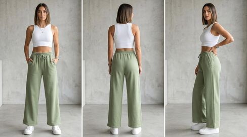 AFC Women's Wide Leg Sweatpants 6 Colors Sm-2x Ultra Soft & Comfy Cotton Blend in Saudi Arabia