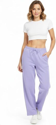AFC Women's Wide Leg Sweatpants 6 Colors Sm-2x Ultra Soft & Comfy Cotton Blend in Saudi Arabia