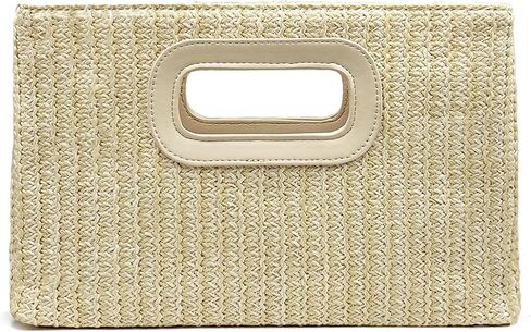 Straw Clutch Purses for Women Raffia Bag Summer Top Handle Handbags for Vacation Party Weddings with Detachable Chain in Saudi Arabia