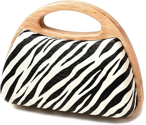 Zebra Print Evening Bag Animal Print Clutch with Chain Retro Evening Handbag for Party Wedding Prom in Saudi Arabia