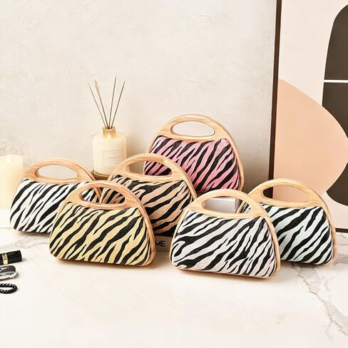 Zebra Print Evening Bag Animal Print Clutch with Chain Retro Evening Handbag for Party Wedding Prom in Saudi Arabia
