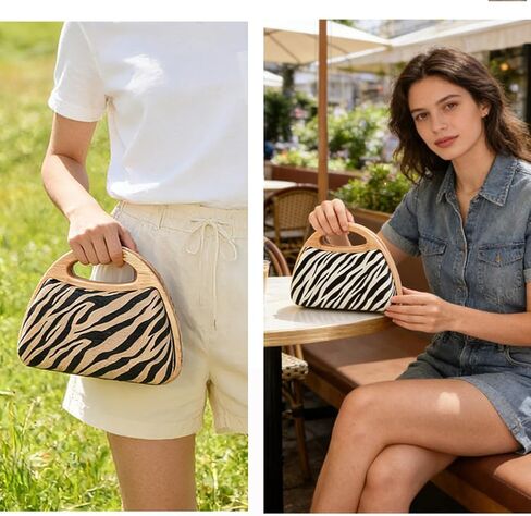Zebra Print Evening Bag Animal Print Clutch with Chain Retro Evening Handbag for Party Wedding Prom in Saudi Arabia
