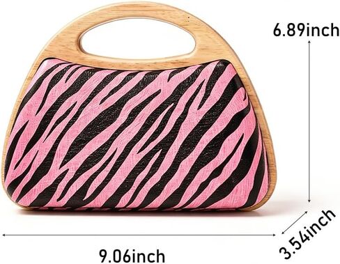 Zebra Print Evening Bag Animal Print Clutch with Chain Retro Evening Handbag for Party Wedding Prom in Saudi Arabia