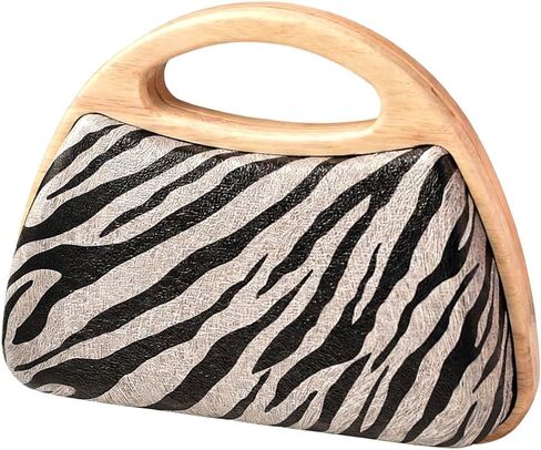 Zebra Print Evening Bag Animal Print Clutch with Chain Retro Evening Handbag for Party Wedding Prom in Saudi Arabia