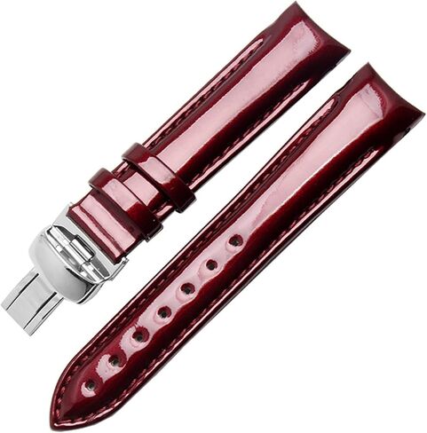 Genuine Leather watchband for Tissot T035/T035210A Wristband Women Curved end Straps 18mm Fashion Bracelet (Color : Purple, Size : 18mm) in Saudi Arabia